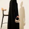 ⁦Buttoned Long French Terry Cardigan Black⁩ - الصورة ⁦3⁩