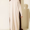 Buttoned Long French Terry Cardigan Stone – Image 3