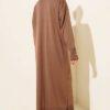 Buttoned Long French Terry Cardigan Mink - Image 3