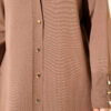 Buttoned Long French Terry Cardigan Mink - Image 4