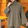 Button-up Collar Tencel Two-Piece Set Khaki - Imagen 3