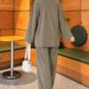 Button-up Collar Tencel Two-Piece Set Khaki - Imagen 4