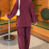 Button-up Collar Tencel Two-Piece Set Plum - Imagen 4