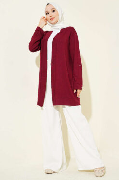 Alternative view of Cardigan Burgundy