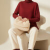 Long-Sleeve Knit Tunic with Drop Sleeve Details Burgundy - immagine 2