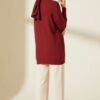 Long-Sleeve Knit Tunic with Drop Sleeve Details Burgundy - immagine 3
