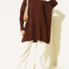 Long-Sleeve Knit Tunic with Drop Sleeve Details Brown – Bild 2