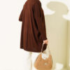 Long-Sleeve Knit Tunic with Drop Sleeve Details Brown – Bild 3