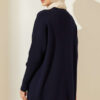 Long-Sleeve Knit Tunic with Drop Sleeve Details Navy Blue - immagine 3