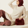Long-Sleeve Knit Tunic with Drop Sleeve Details Stone