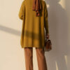 ⁦Long-Sleeve Knit Tunic with Drop Sleeve Details Oil Green⁩ - الصورة ⁦3⁩