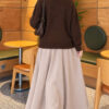 Long-Sleeve Ribbed Knit Sweater with Cuffed Hem Brown - Afbeelding 4