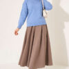 Long-Sleeve Ribbed Knit Sweater with Cuffed Hem Blue – Bild 2