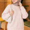 Long-Sleeve Ribbed Knit Sweater with Cuffed Hem Powder Pink – Bild 3