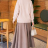 Long-Sleeve Ribbed Knit Sweater with Cuffed Hem Powder Pink – Bild 4