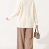 Off-Shoulder Button-Front French Terry Knit Cardigan Ecru - Imagen 4