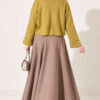 Off-Shoulder Loose-Fit French Terry Knit Sweater Oil Green - Image 4