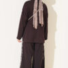 Off-Shoulder Two-Piece Set with Stripe Details Dark Brown – Bild 3