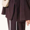 Off-Shoulder Two-Piece Set with Stripe Details Dark Brown – Bild 4