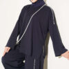 Off-Shoulder Two-Piece Set with Stripe Details Navy Blue - الصورة 2