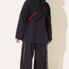 Off-Shoulder Two-Piece Set with Stripe Details Black - الصورة 3