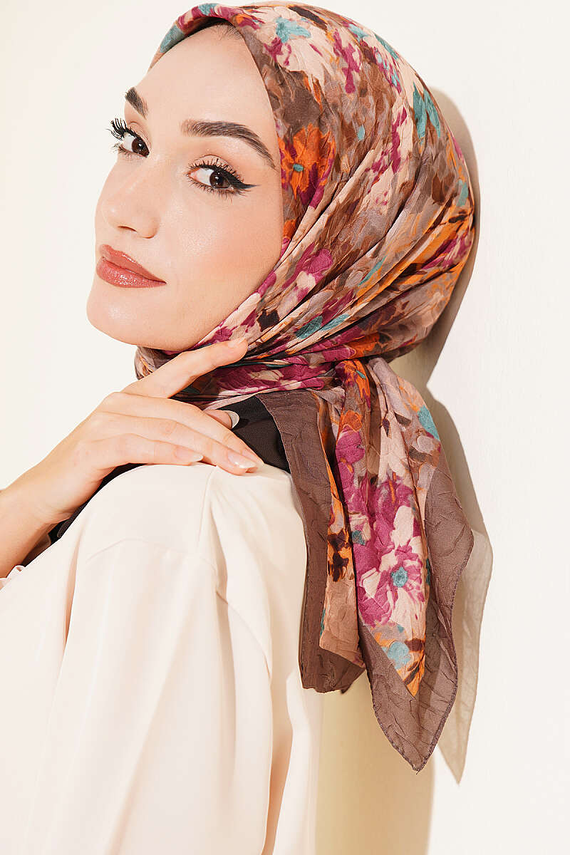 Marbled Pattern Shawl Mink