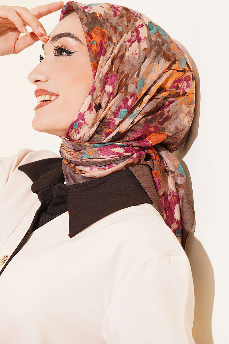 Marbled Pattern Shawl Mink - الصورة 2