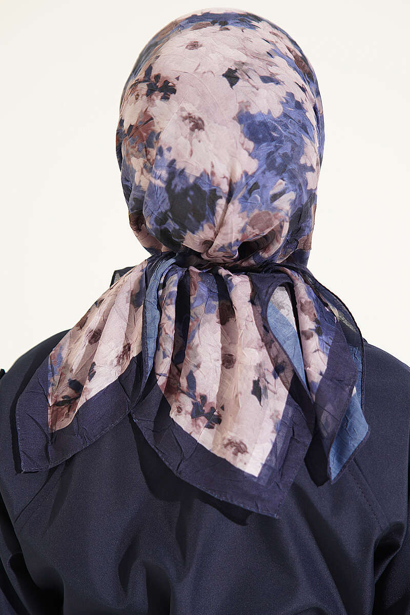 Marbled Pattern Shawl Navy Blue – Bild 3