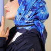 Marbled Pattern Shawl Navy Blue – Bild 6
