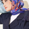 Marbled Pattern Shawl Saxon Blue - Image 2