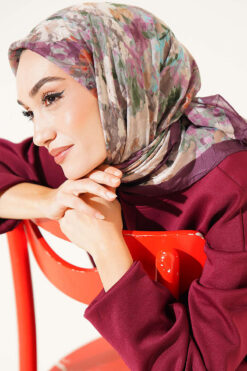 Alternative view of Marbled Pattern Shawl Plum