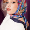 Marbled Pattern Shawl Parliament Blue