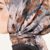 Marbled Pattern Shawl Black - الصورة 4