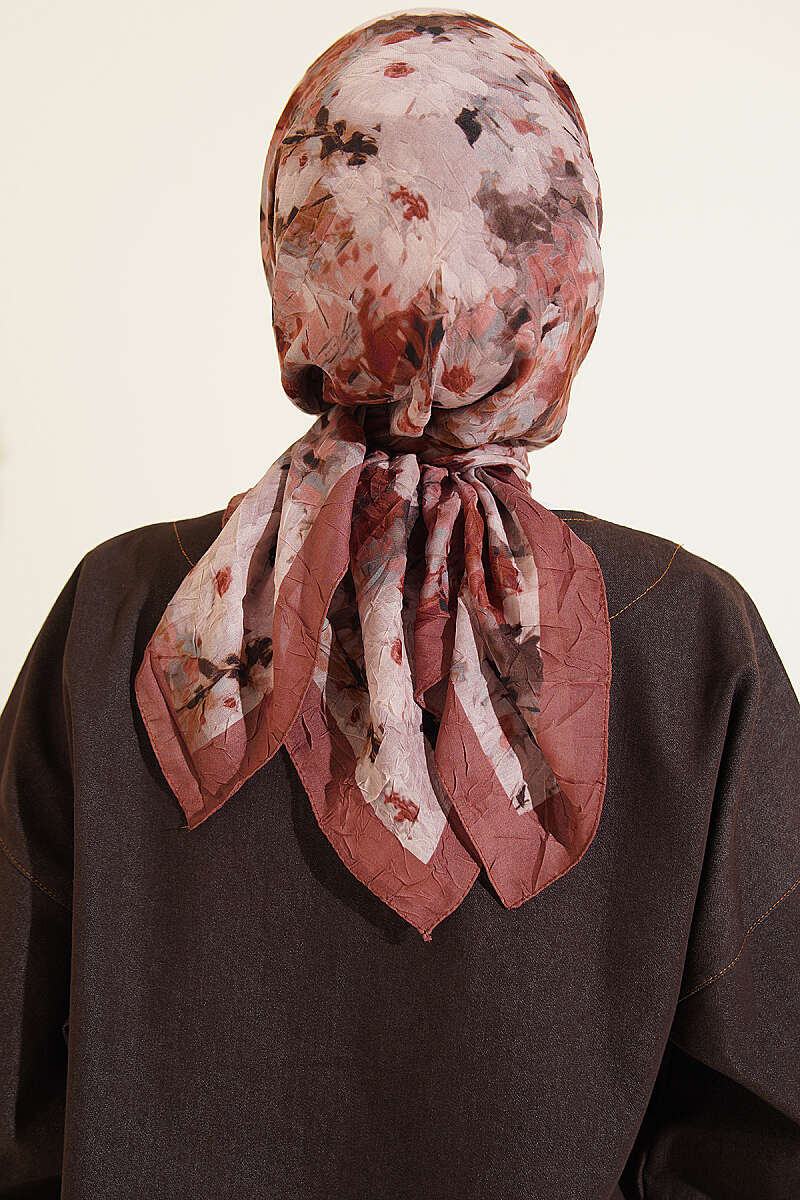 Marbled Pattern Shawl Brown – Bild 3
