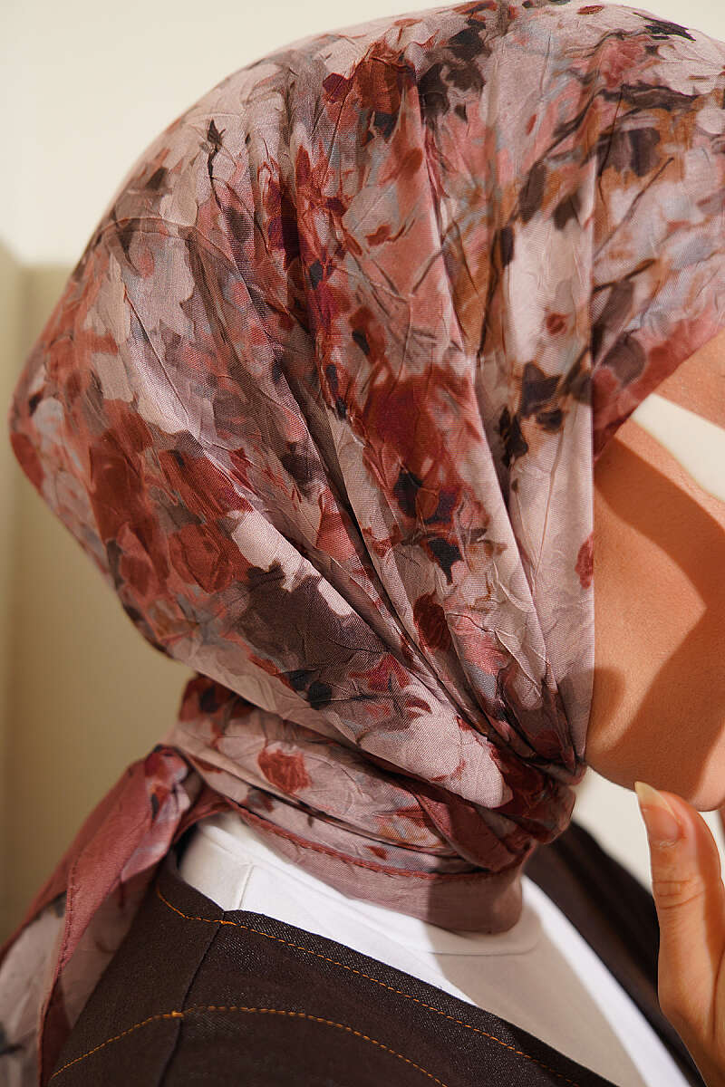 Marbled Pattern Shawl Brown – Bild 4