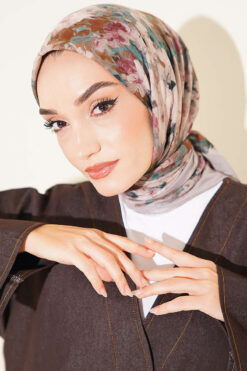 Alternative view of Marbled Pattern Shawl Grey