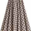 Plaid Pattern Flared Hem Skirt Navy Blue - Imagen 2