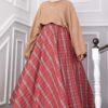 Plaid Pattern Flared Hem Skirt Red – Bild 2