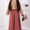 Plaid Pattern Flared Hem Skirt Red - Imagen 5