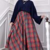 Plaid Pattern Flared Hem Skirt Red - الصورة 2