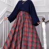 Plaid Pattern Flared Hem Skirt Red - الصورة 3