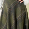 Plaid Flared Wool Skirt Khaki – Image 4