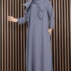 Dress & Matching Shawl Modest Two-Piece Set Grey