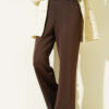 Scuba Pants with Slit Hem Edge Brown – Image 2