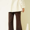 Scuba Pants with Slit Hem Edge Brown – Image 3
