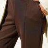 Scuba Pants with Slit Hem Edge Brown – Image 4