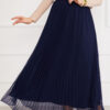 Flounce Hem Edge Modest Tulle Skirt Navy Blue - immagine 2