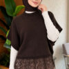Hem-edged knitted sweater with lace detailing Brown - الصورة 3