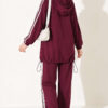 Hemmed Edge Elasticated Stripe Two-Piece Set Plum – Bild 3