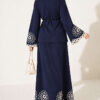 Hem and ankle embroidered two-piece set Navy Blue - Afbeelding 3